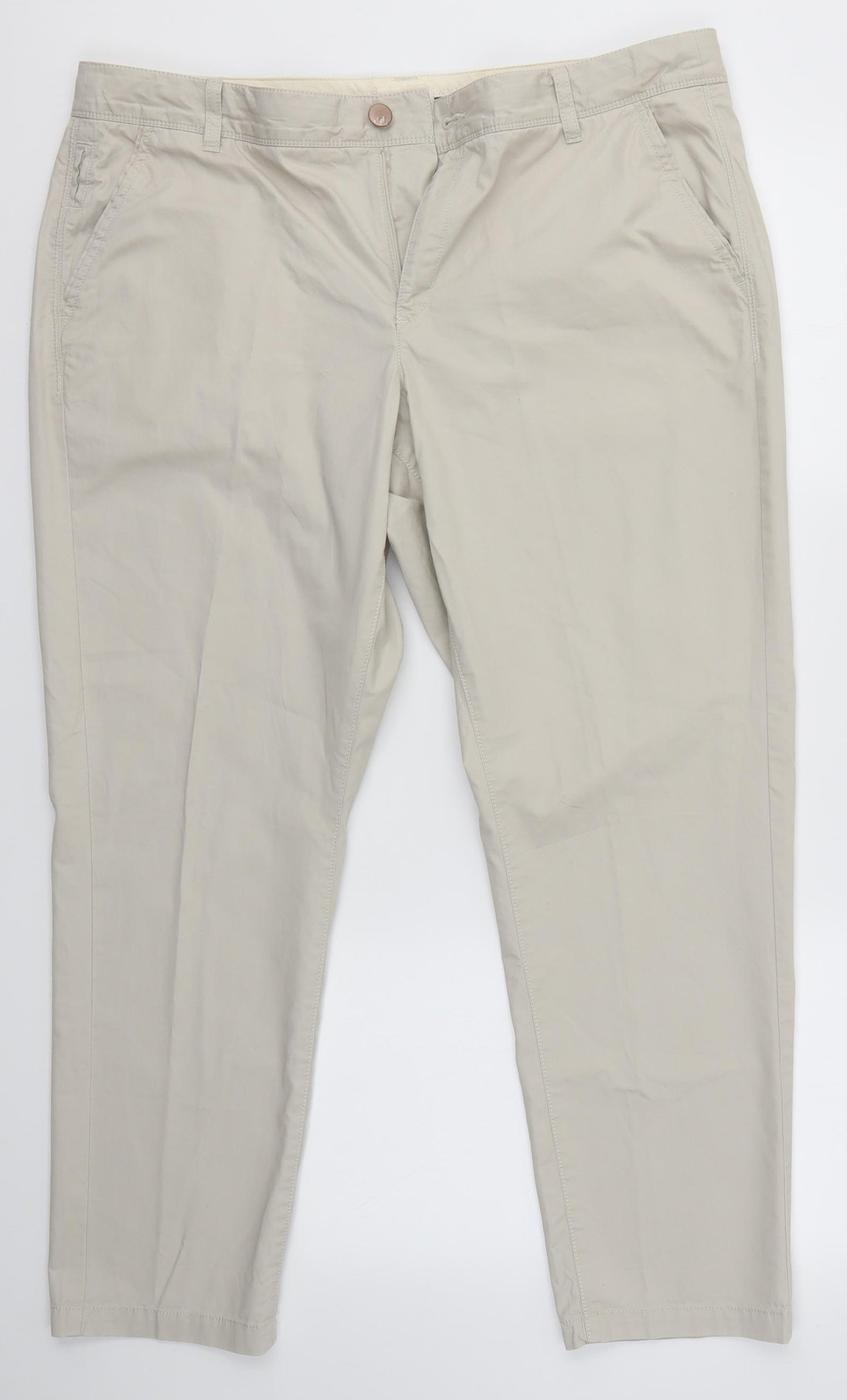 M&S Womens Beige   Dress Pants Trousers Size 16 L28 in