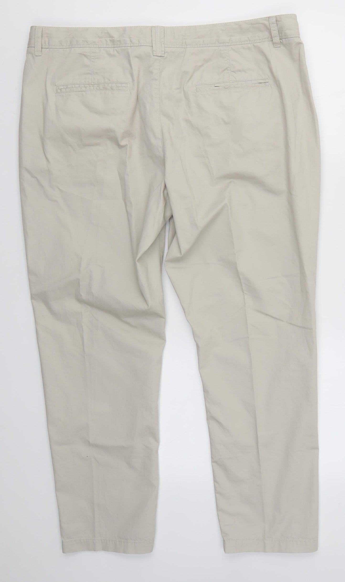 M&S Womens Beige   Dress Pants Trousers Size 16 L28 in
