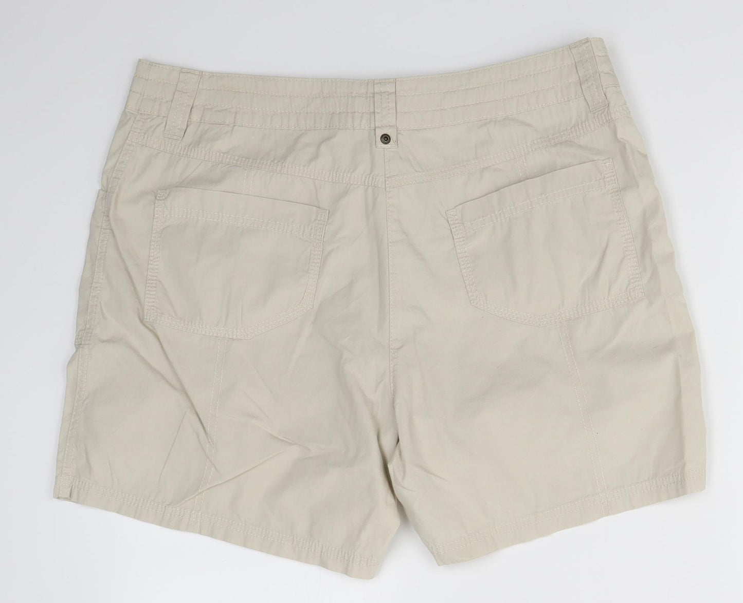 M&S Womens Beige   Boyfriend Shorts Size 16