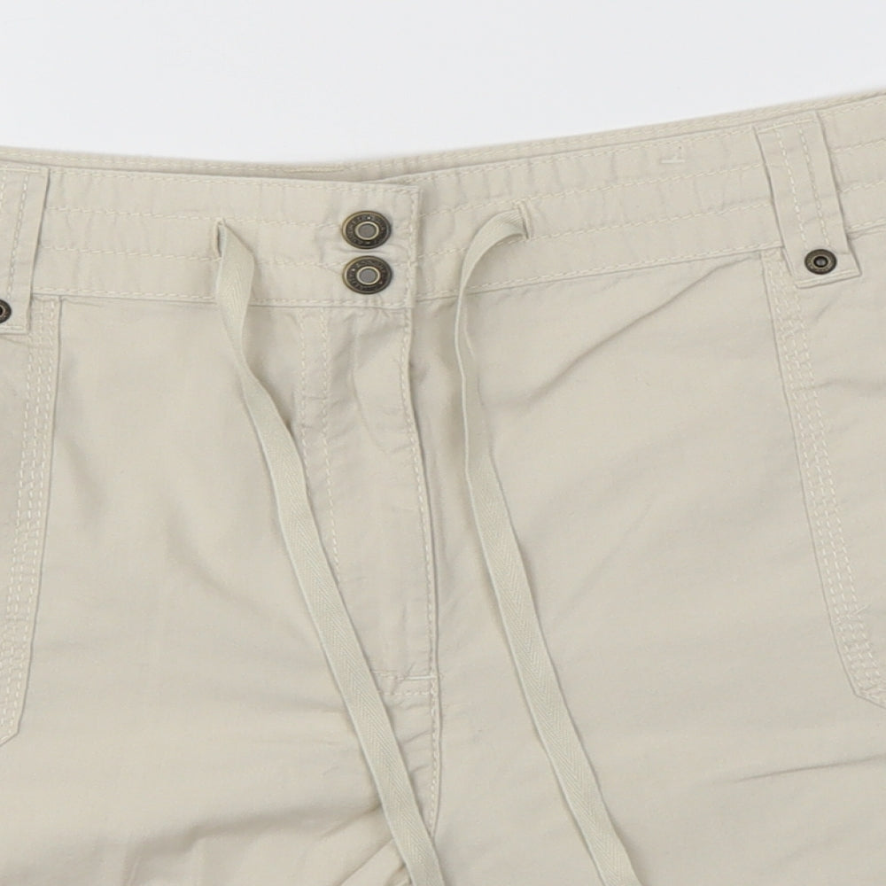 M&S Womens Beige   Boyfriend Shorts Size 16