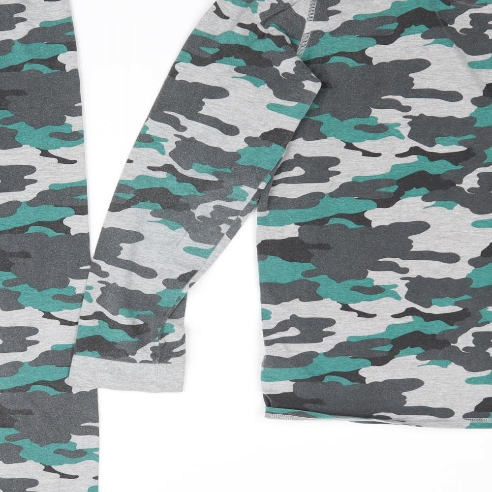 Marks and Spencer Boys Grey Camouflage   Pyjama Set Size 13-14 Years