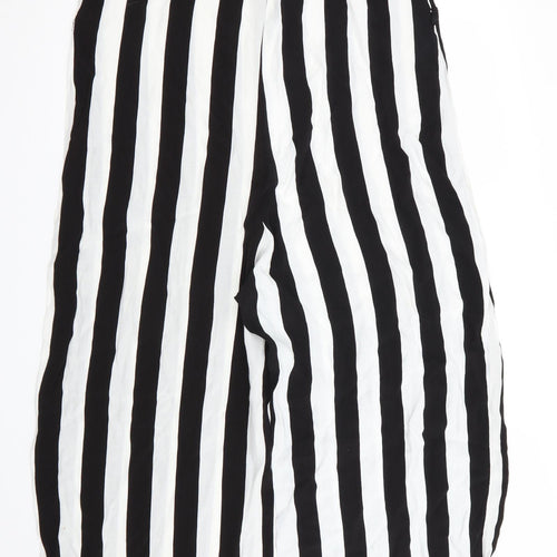New Look Womens Black Striped  Jumpsuit One-Piece Size 14 L28 in