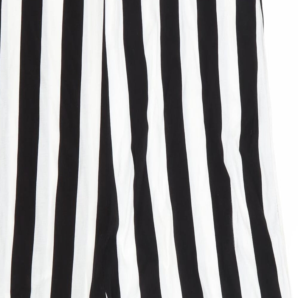 New Look Womens Black Striped  Jumpsuit One-Piece Size 14 L28 in