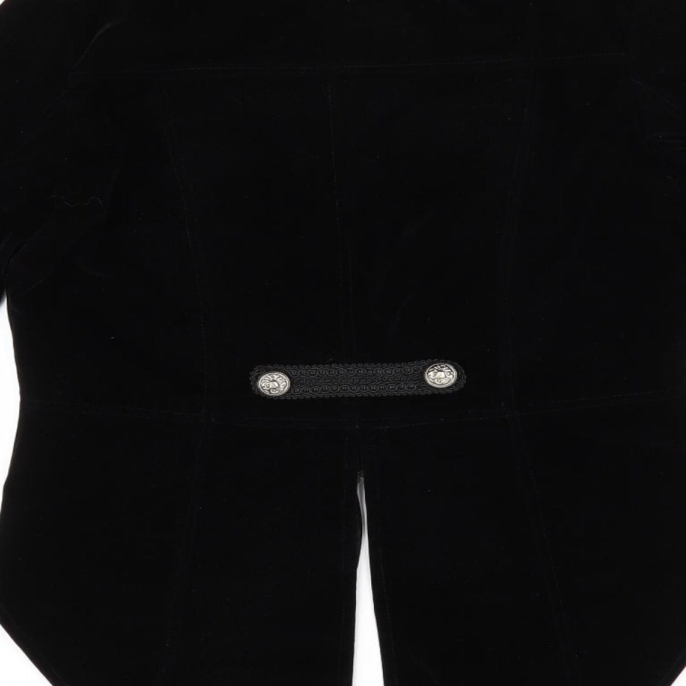 Dark Star Womens Black   Military Jacket Jacket Size M  - Fishtail Jacket Velvet feel