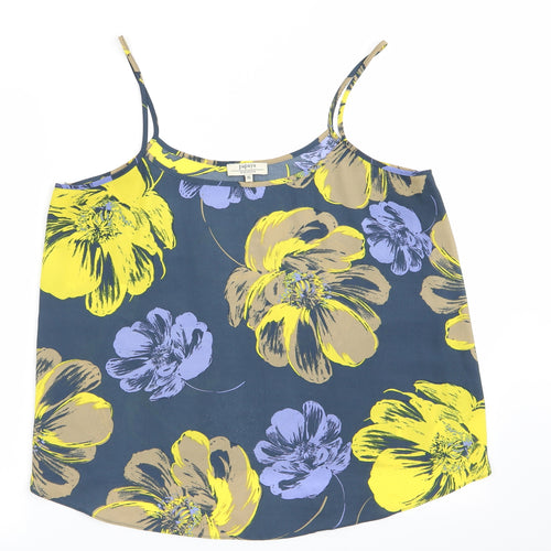 Papaya Womens Blue Floral  Camisole Blouse Size 16  - Purple Yellow Taupe Flowers