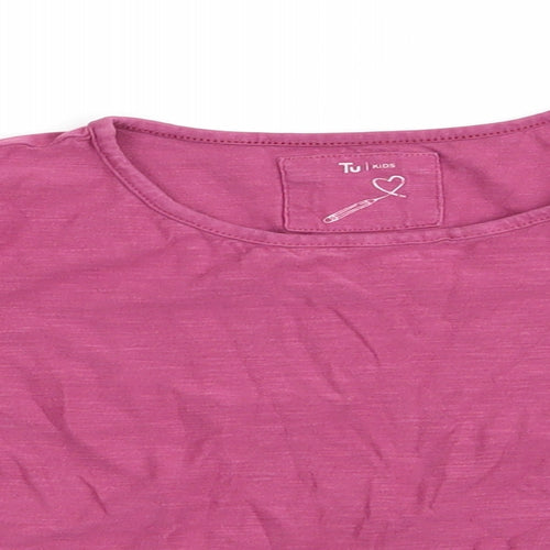 TU Girls Pink   Basic Casual Size 8 Years  - gathered shoulders