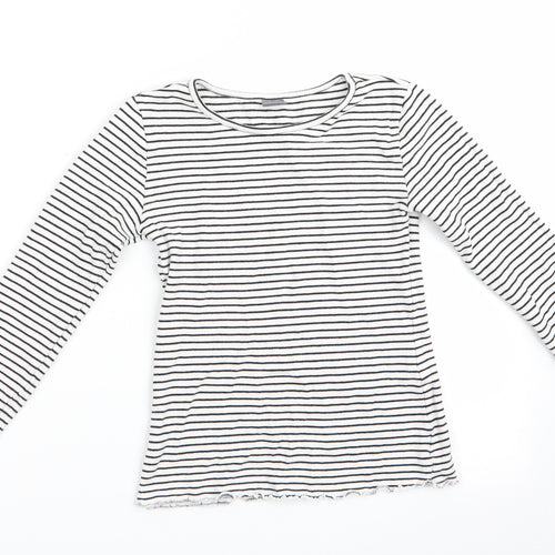 NEXT Girls Black Striped  Basic Casual Size 11 Years  - Black & White Stripe