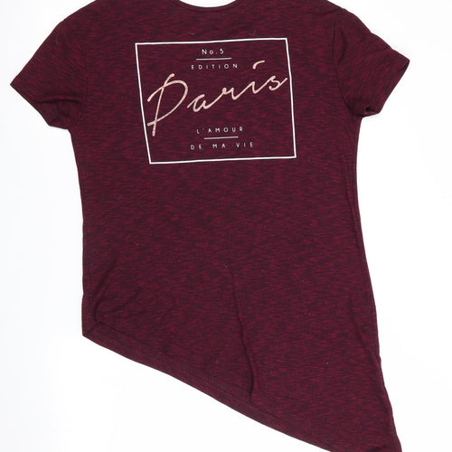 Atmosphere Womens Purple   Tunic T-Shirt Size 10  - Diagonal hem No 5 Edition Paris