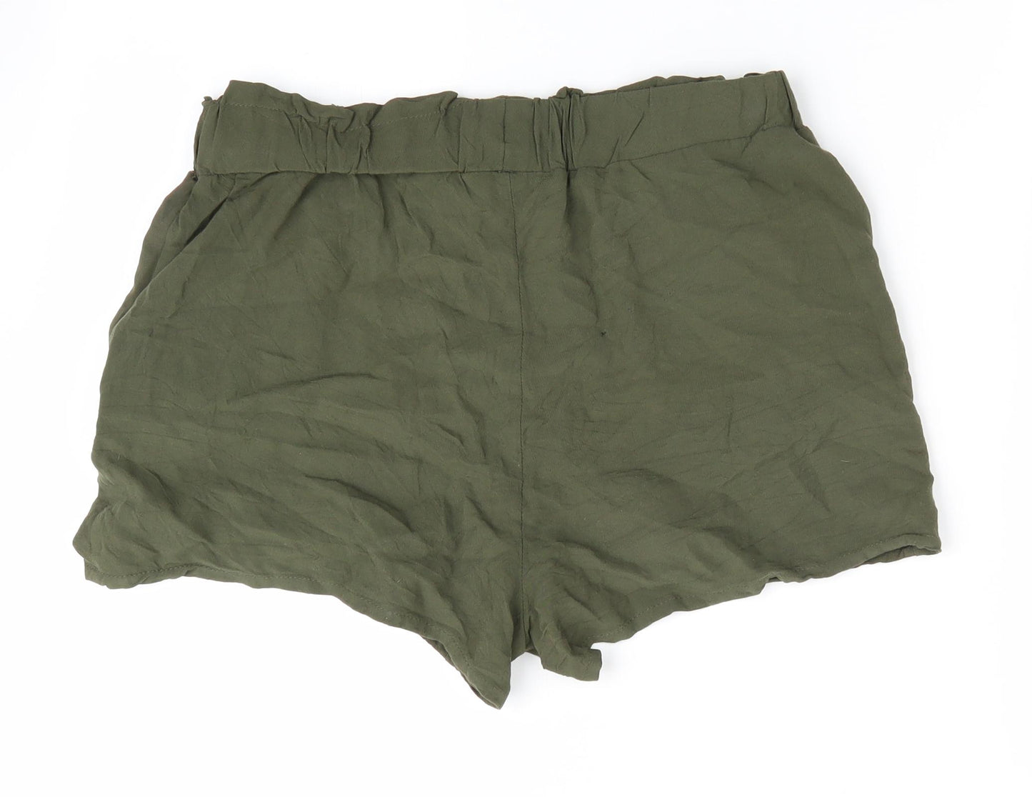 Primark Womens Green   Paperbag Shorts Size 12