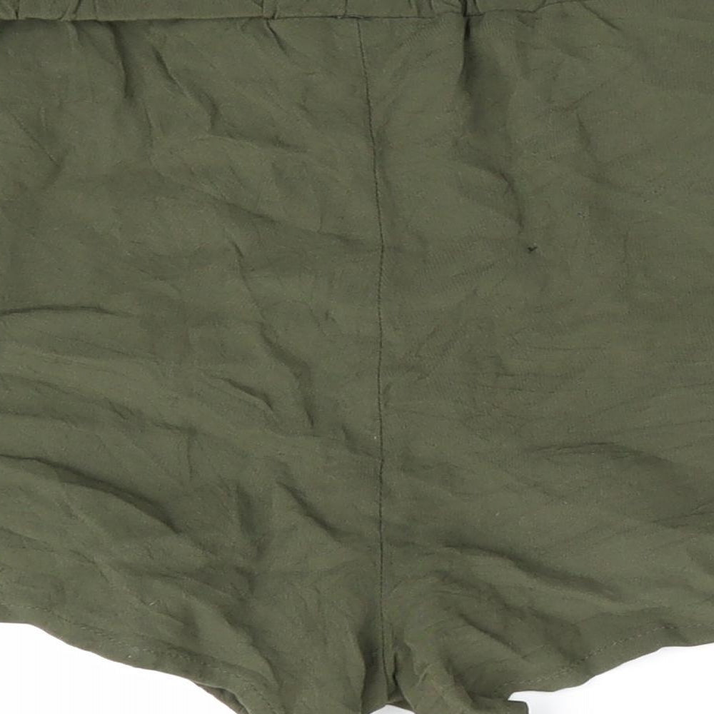 Primark Womens Green   Paperbag Shorts Size 12