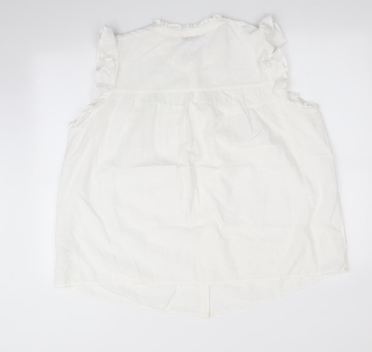TU Womens Ivory   Basic Button-Up Size 20  - Cut out front details Frilled shoulders