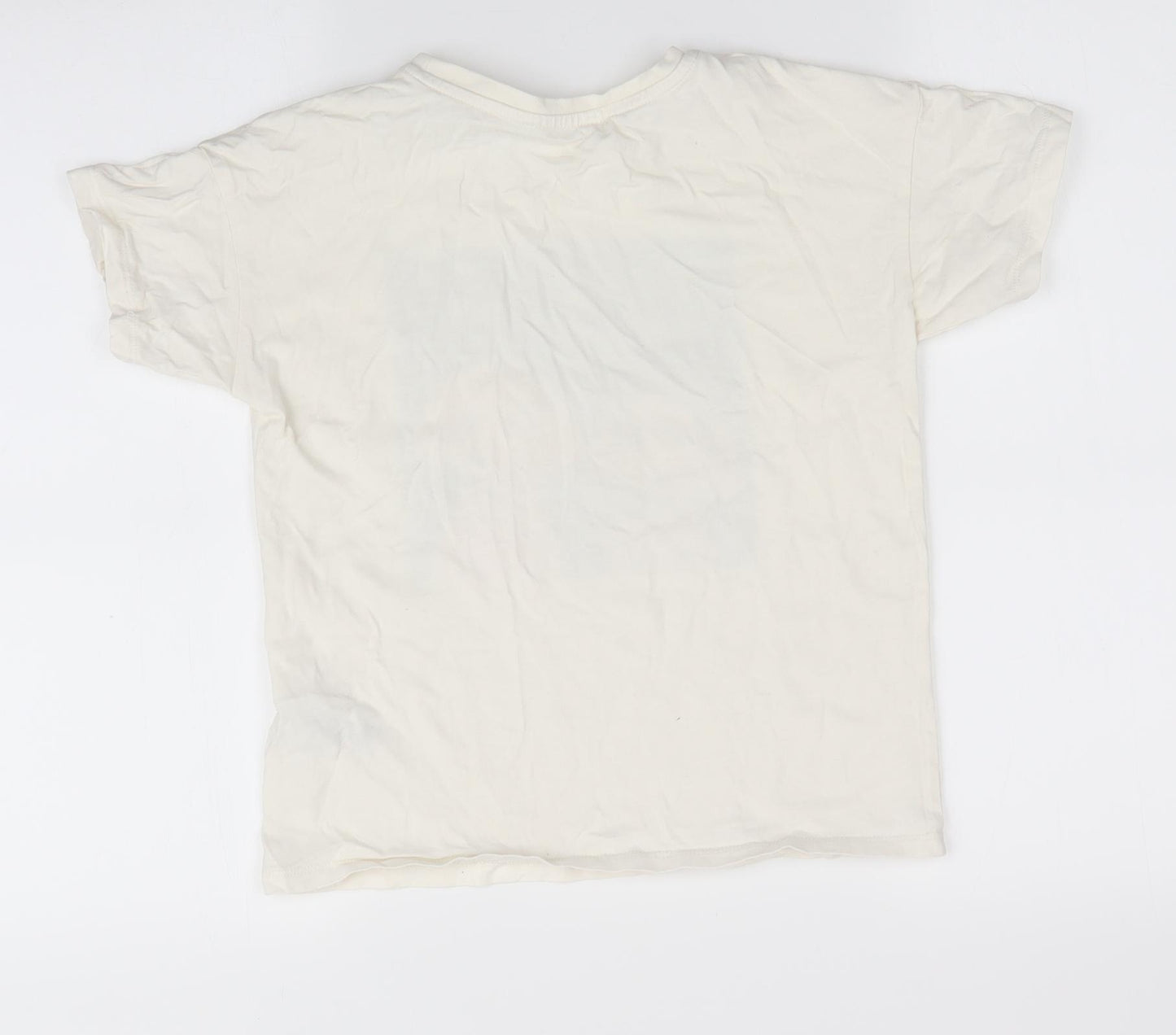 Marks and Spencer Girls Ivory Animal Print  Basic T-Shirt Size 10-11 Years  - Dogs - Good hair day