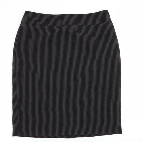 Papaya Womens Black Striped  Straight & Pencil Skirt Size 16  - Pin Stripe Back Vented