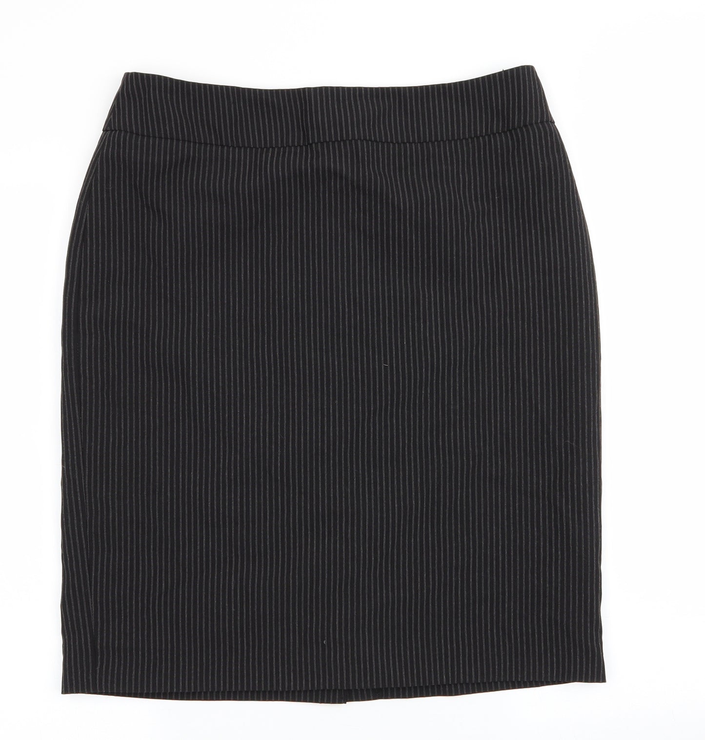 Papaya Womens Black Striped  Straight & Pencil Skirt Size 16  - Pin Stripe Back Vented