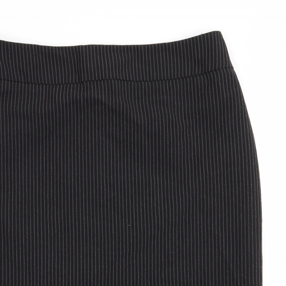 Papaya Womens Black Striped  Straight & Pencil Skirt Size 16  - Pin Stripe Back Vented