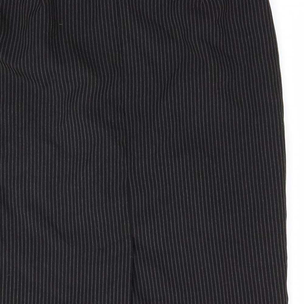 Papaya Womens Black Striped  Straight & Pencil Skirt Size 16  - Pin Stripe Back Vented