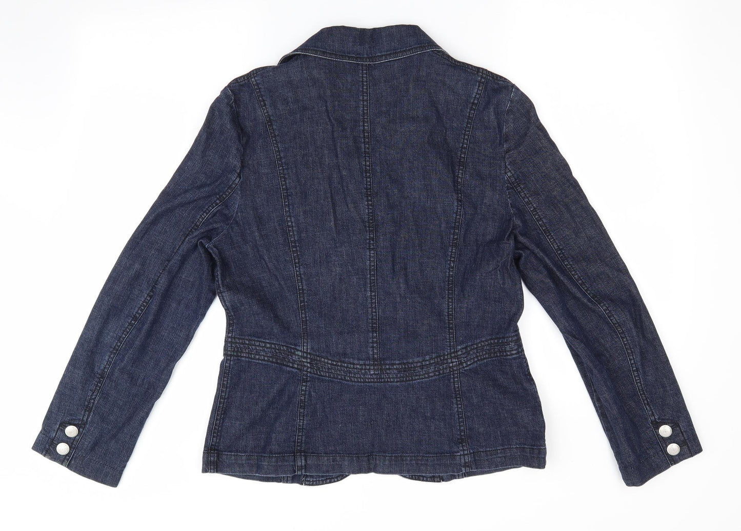 APANAGE Womens Blue  Denim Jacket Coat Size 12  - Deep Blue Denim Fitted Jacket