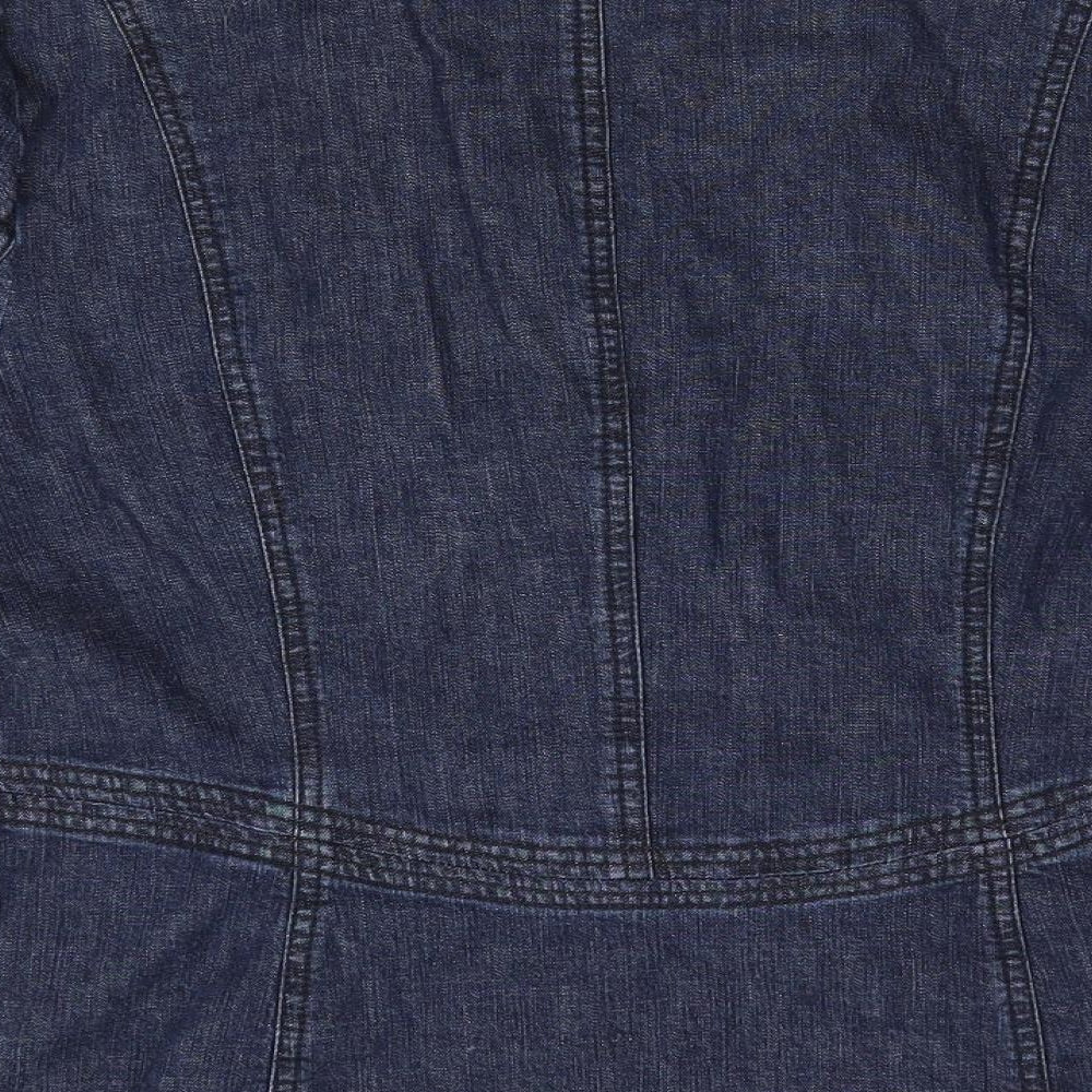 APANAGE Womens Blue  Denim Jacket Coat Size 12  - Deep Blue Denim Fitted Jacket