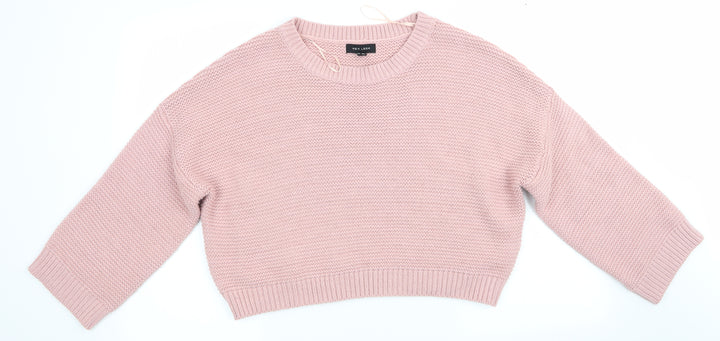 New Look Womens Pink Pullover Jumper Size S - Batwing Sleeve