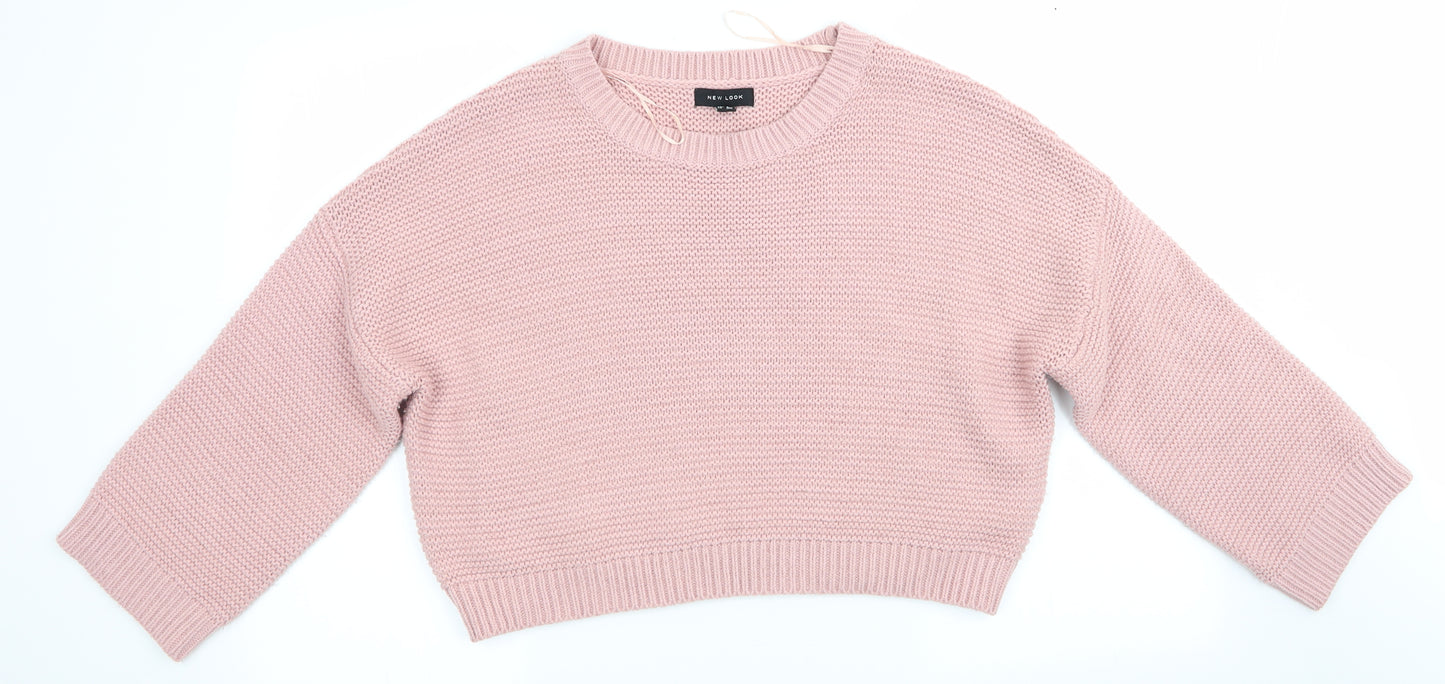 New Look  Womens Pink   Pullover Jumper Size S  - Batwing Sleeve