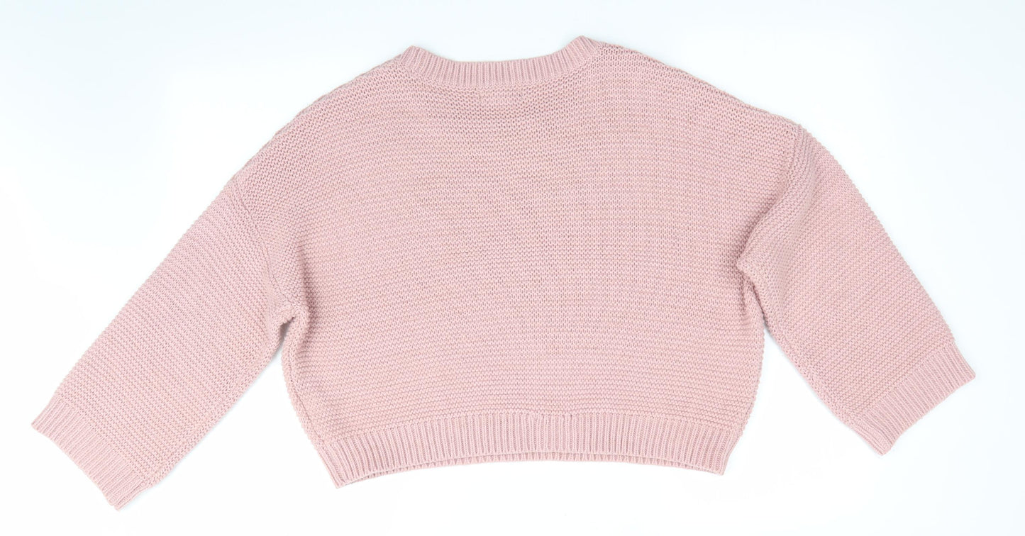 New Look  Womens Pink   Pullover Jumper Size S  - Batwing Sleeve