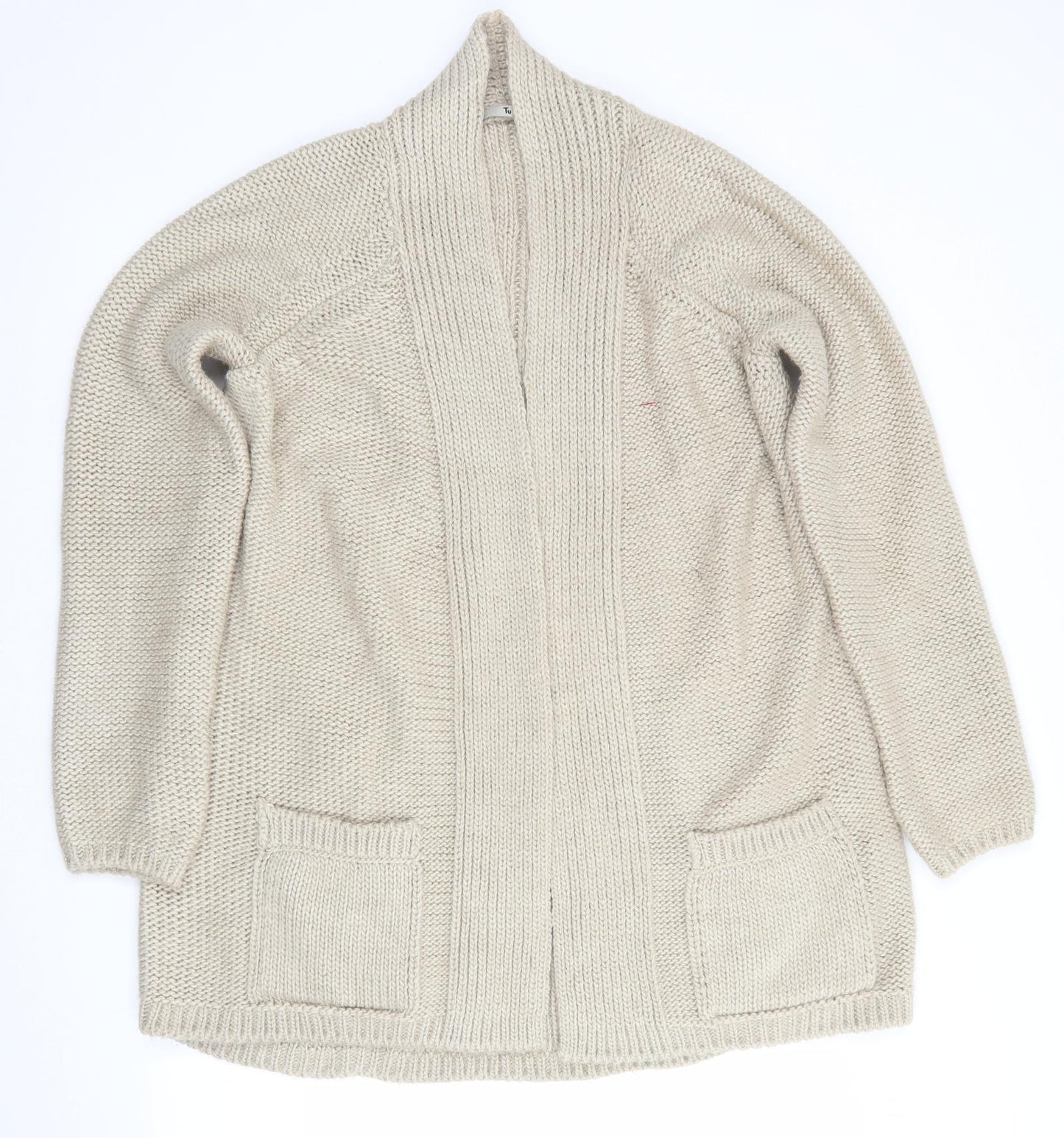 TU Womens Beige   Cardigan Jumper Size L  - Collard
