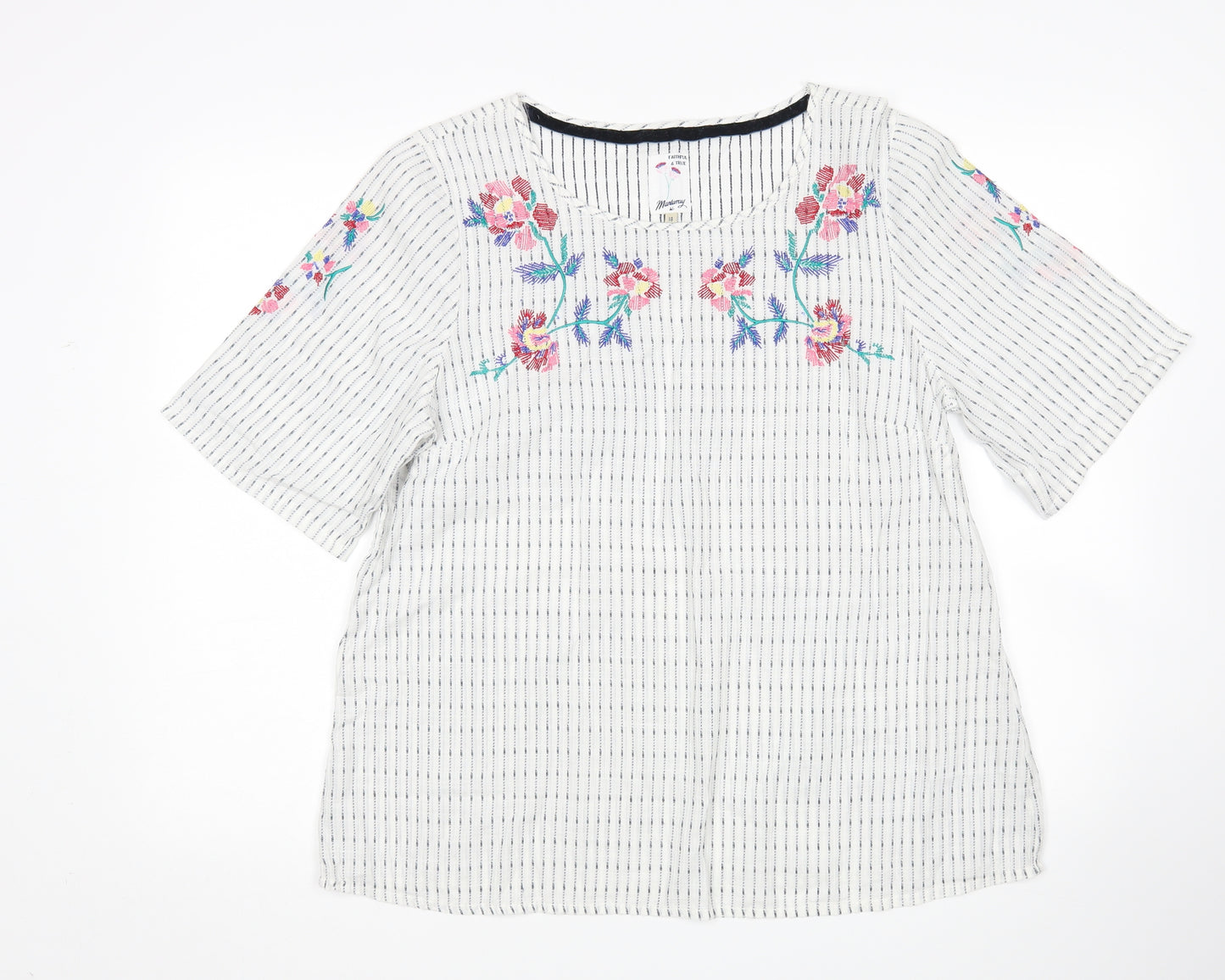 Mantaray Womens Multicoloured Striped  Basic Blouse Size 18