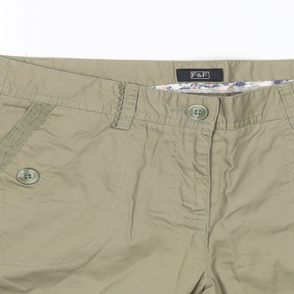 F&F Womens Green   Chino Shorts Size 8