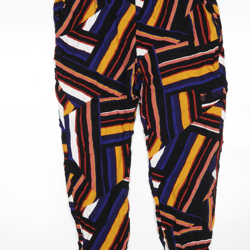 Papaya Womens Multicoloured Geometric  Harem Trousers Size 16 L26 in