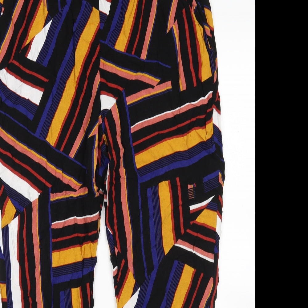 Papaya Womens Multicoloured Geometric  Harem Trousers Size 16 L26 in