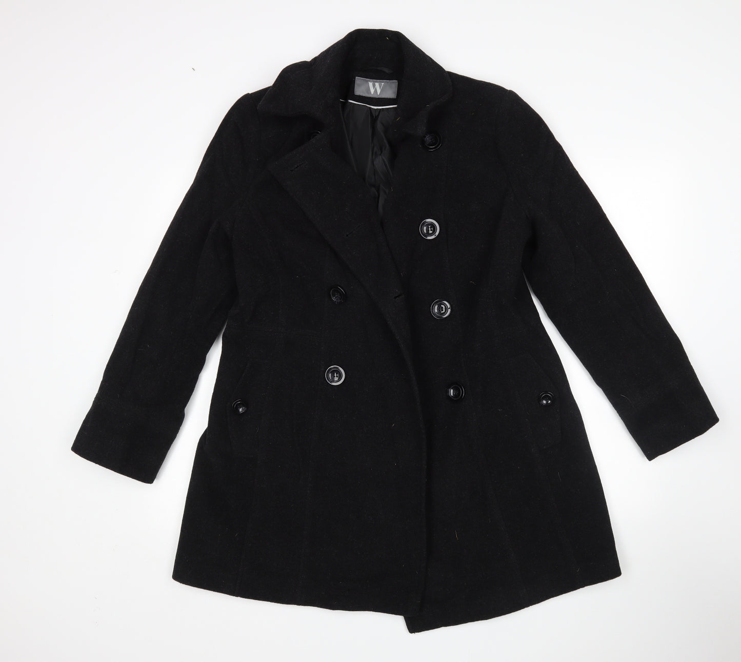 BHS Womens Black   Overcoat Coat Size 14