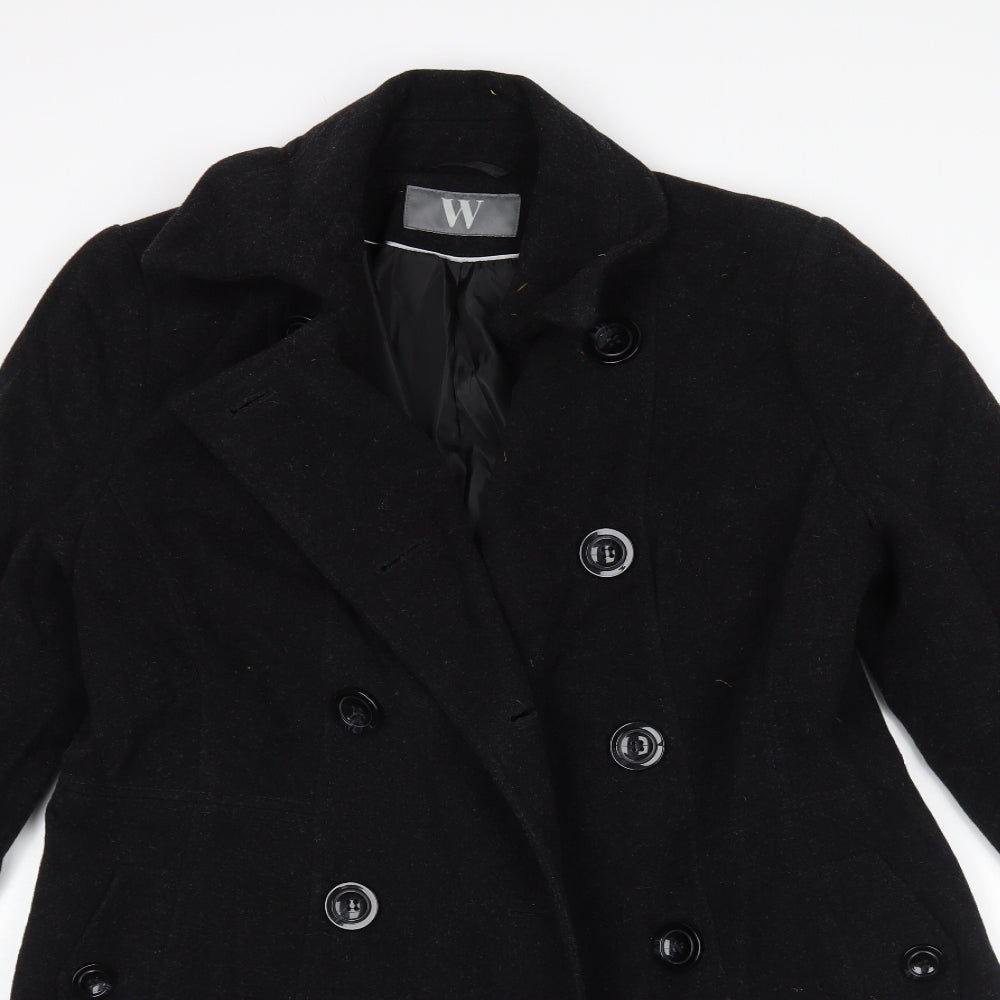 BHS Womens Black   Overcoat Coat Size 14