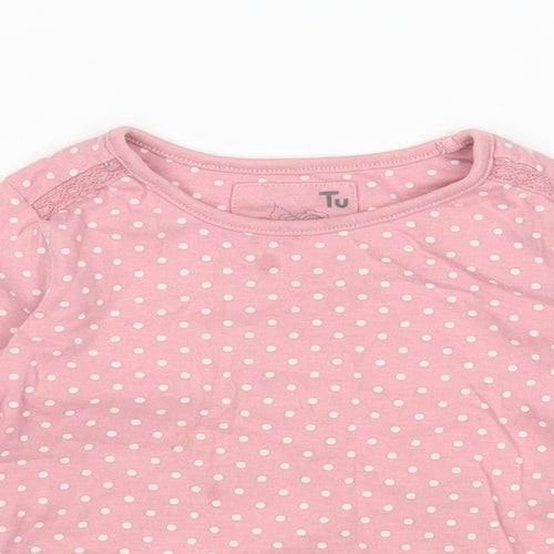 TU Girls Pink Polka Dot  Basic T-Shirt Size 3 Years