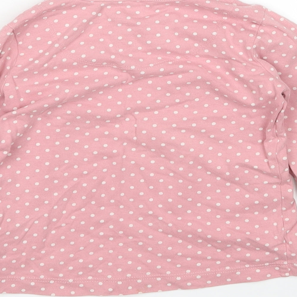 TU Girls Pink Polka Dot  Basic T-Shirt Size 3 Years