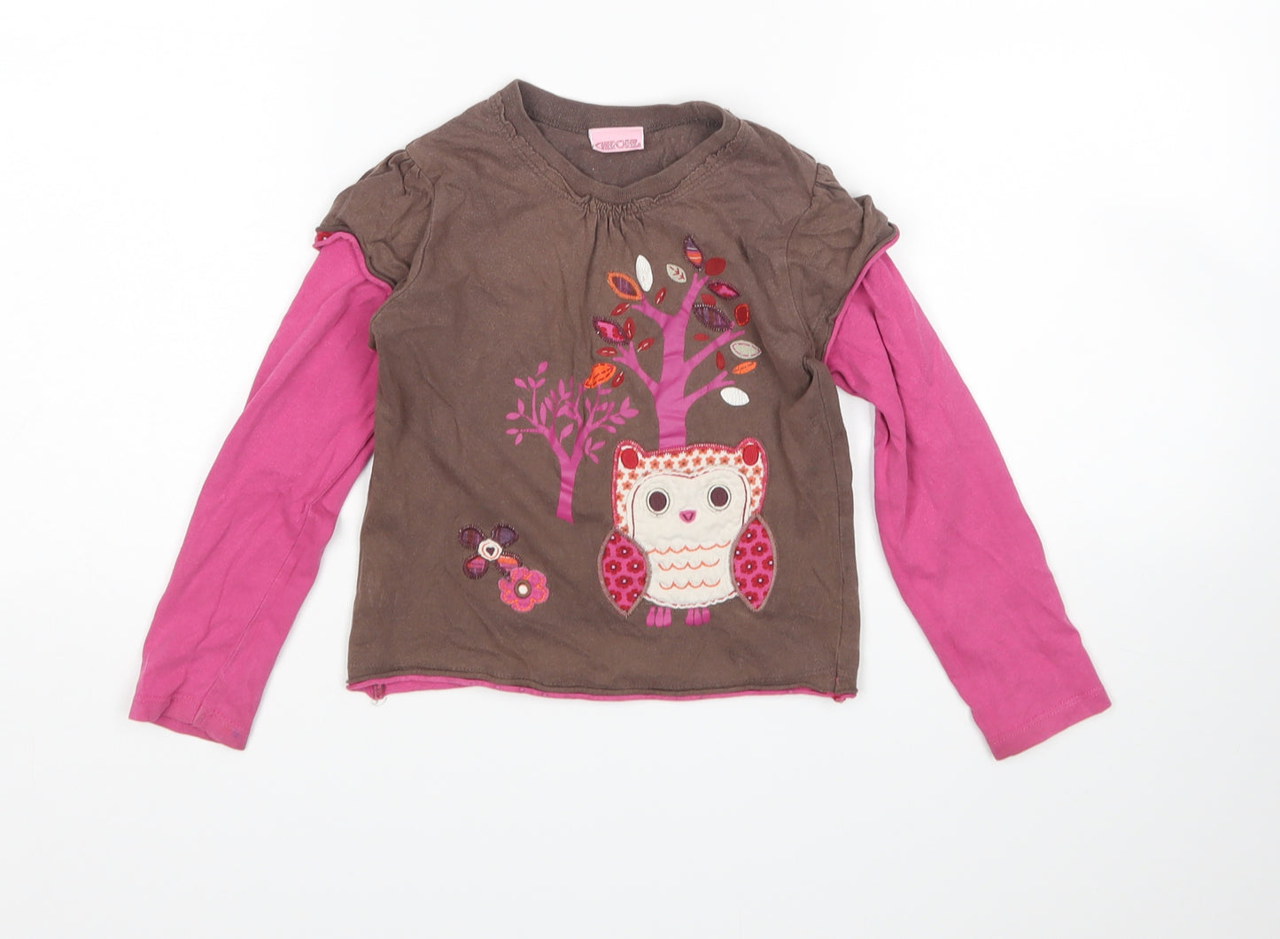 Cherokee Girls Multicoloured Animal Print  Basic T-Shirt Size 3-4 Years