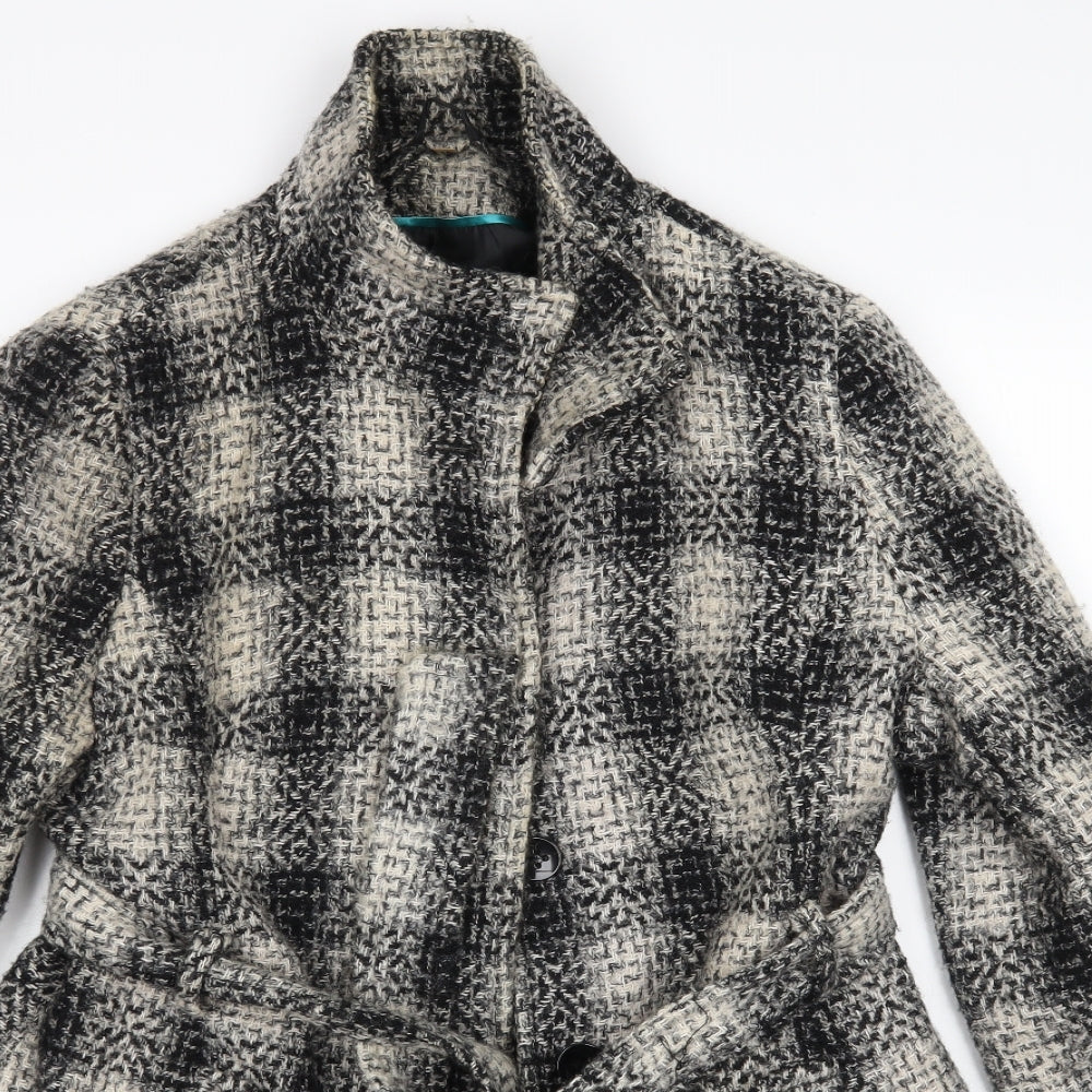 Klass Womens Multicoloured Check  Overcoat Coat Size 14