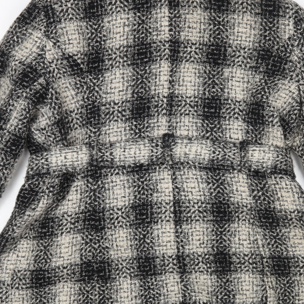 Klass Womens Multicoloured Check  Overcoat Coat Size 14