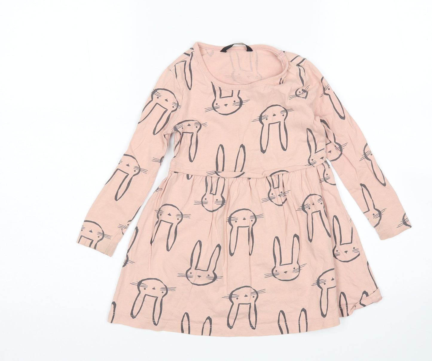 George Girls Pink Animal Print  T-Shirt Dress  Size 3-4 Years