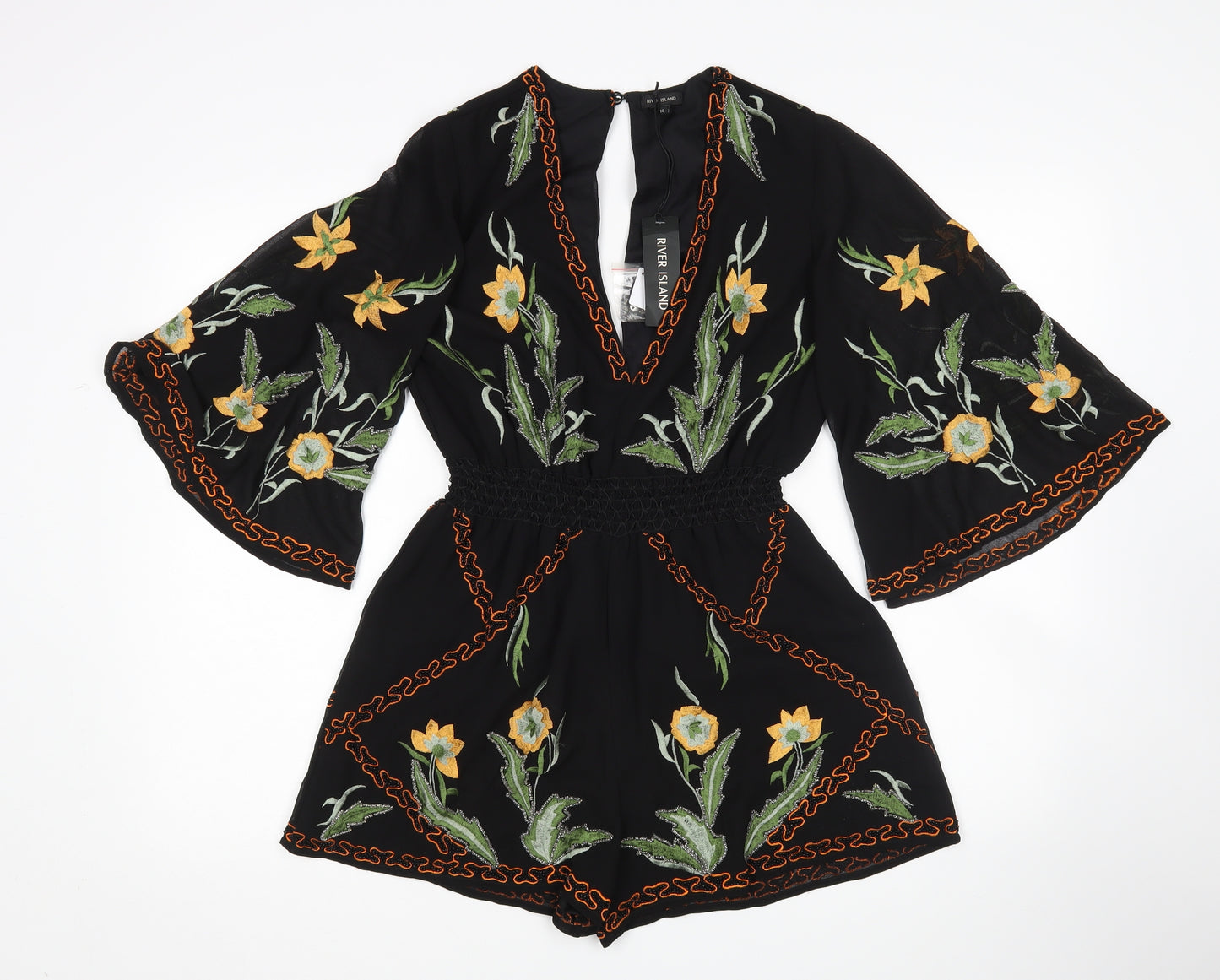 River Island Womens Multicoloured Floral  Playsuit One-Piece Size 10