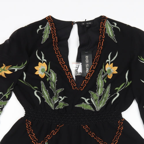 River Island Womens Multicoloured Floral  Playsuit One-Piece Size 10