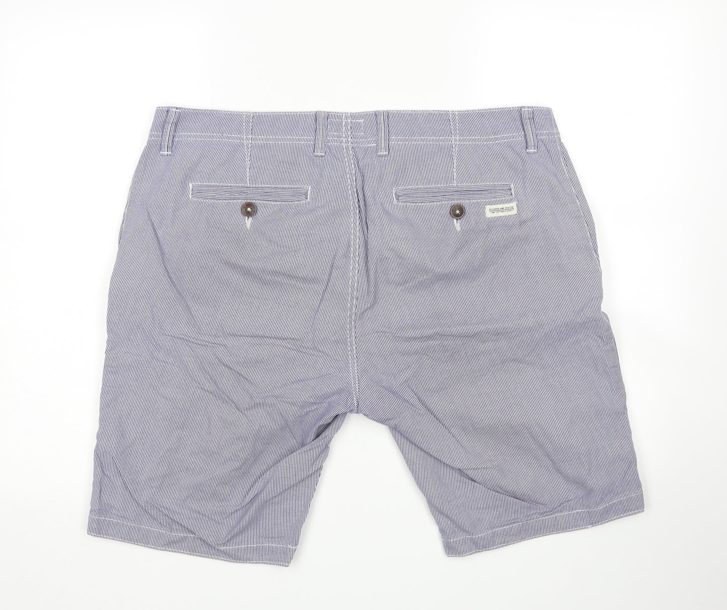 NEXT Mens Blue Check  Chino Shorts Size 36