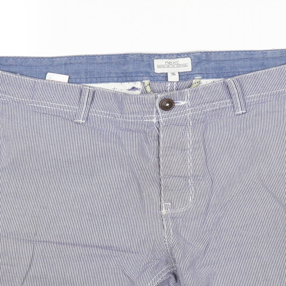 NEXT Mens Blue Check  Chino Shorts Size 36