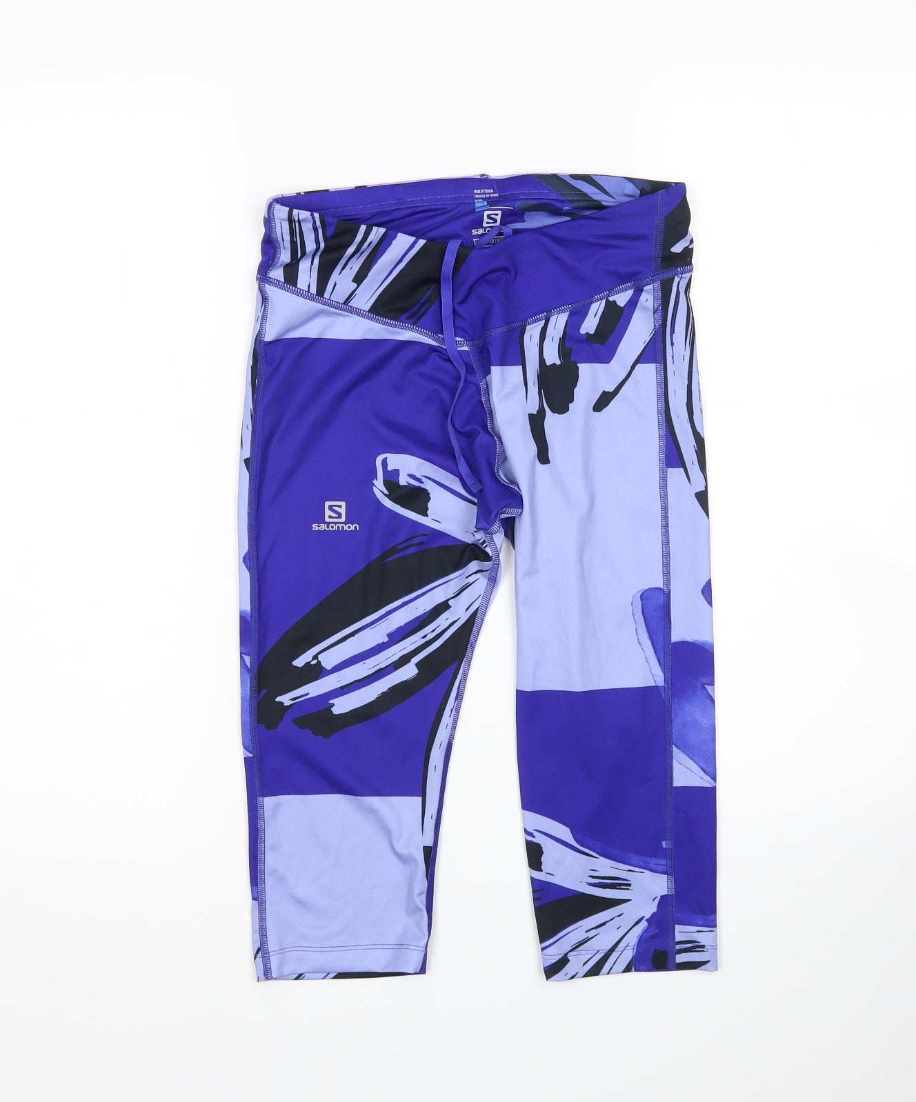 Salomon Womens Multicoloured Geometric  Compression Shorts Size S