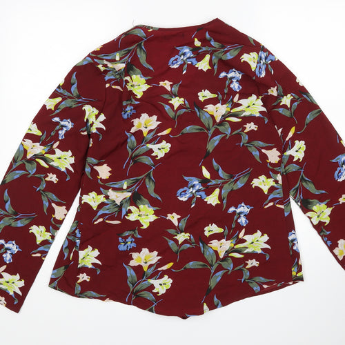 Boohoo Womens Multicoloured Floral  Wrap Blouse Size 10