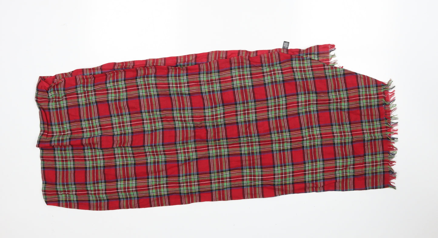 Preworn Womens Multicoloured Plaid   Shawl/Wrap