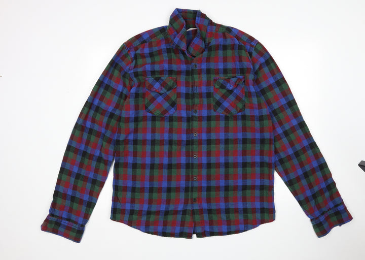 Chor Mens Multicoloured Check   Button-Up Size XL