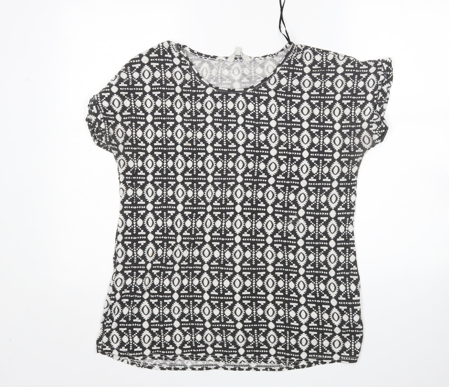 Peacocks Womens Multicoloured Argyle/Diamond  Basic T-Shirt Size 14