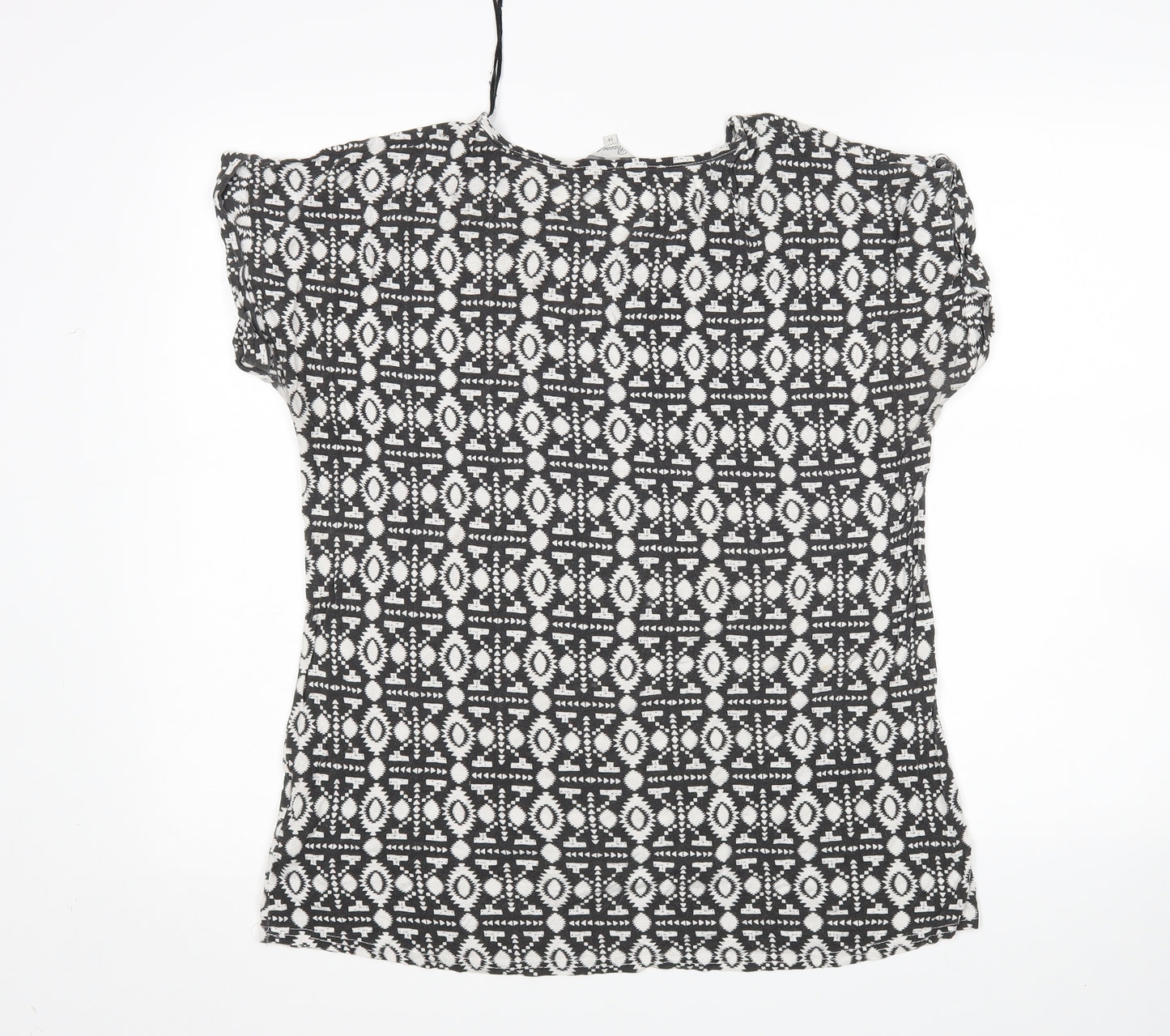 Peacocks Womens Multicoloured Argyle/Diamond  Basic T-Shirt Size 14