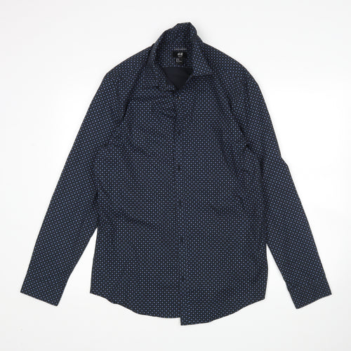 H&M Mens Multicoloured Polka Dot   Button-Up Size M