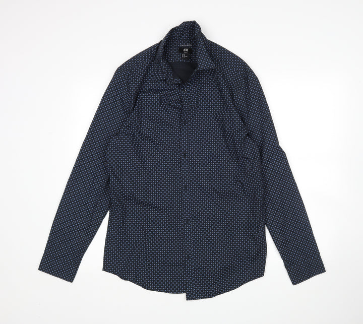 H&M Mens Multicoloured Polka Dot   Button-Up Size M